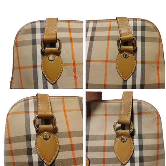 Vintage Burberry Nova Check Horse Canvas & Leather Shoulder Bag - Picture 12 of 16